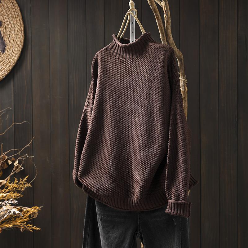 Lavinque Sweater Café / S Pull Oversize Hiver | Maille Épaisse | Élégant et Confortable