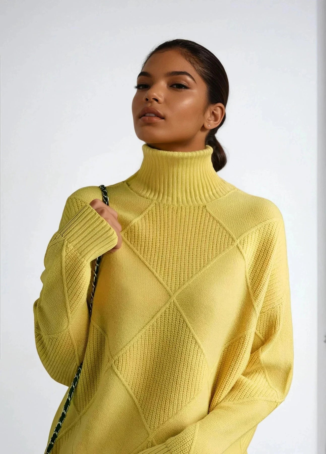 Lavinque Sweater Éclat de Lune / S Pull Col Roulé | Beige | Doux et Élégant