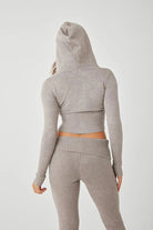 Lavinque Sweater Gilet Court Femme | Tricot Côtelé & Capuche | Look Moderne et Confortable