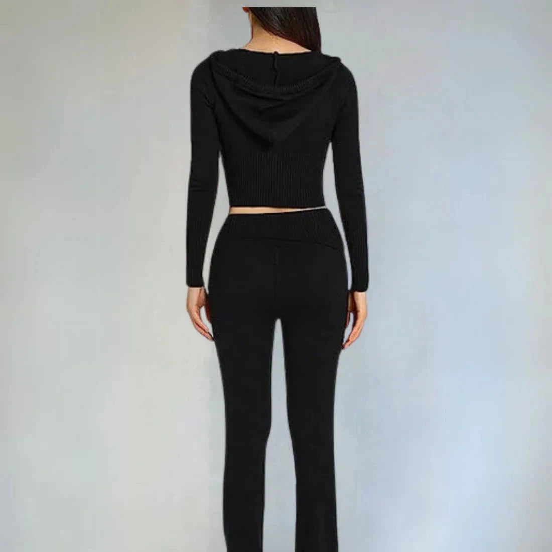 Lavinque Sweater Gilet Court Femme | Tricot Côtelé & Capuche | Look Moderne et Confortable