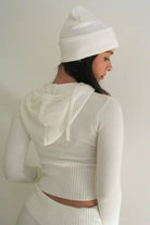 Lavinque Sweater Gilet Court Femme | Tricot Côtelé & Capuche | Look Moderne et Confortable