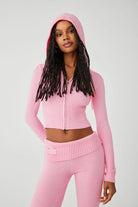Lavinque Sweater Gilet Court Femme | Tricot Côtelé & Capuche | Look Moderne et Confortable