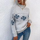 Lavinque Sweater Gris Clair / S Pull Hiver Femme | Chaud et Confortable | Motif Flocon