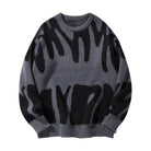 Lavinque Sweater Gris foncé / S Pull Graphique Oversize | Noir & Gris Clair | Audacieux et Confortable