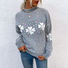 Lavinque Sweater Gris foncé / S Pull Hiver Femme | Chaud et Confortable | Motif Flocon