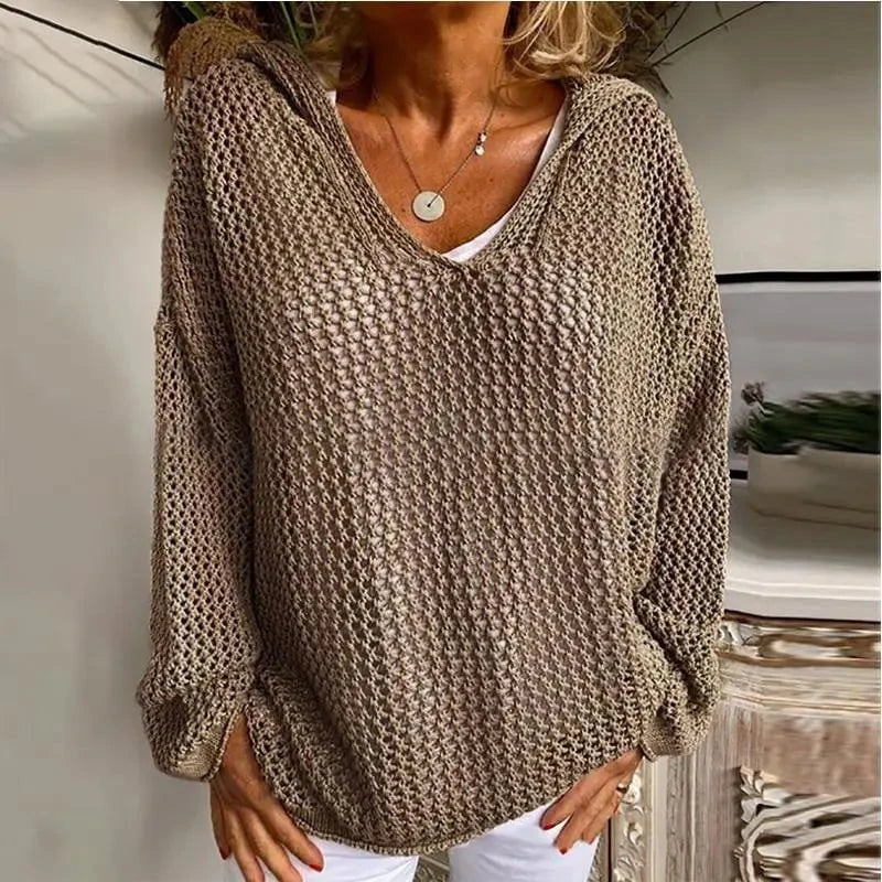 Lavinque Sweater Gris foncé / S Pull Maille Ajourée  | Léger et Tendance