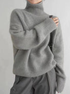 Lavinque Sweater Gris / S Pull Col Roulé Oversize | Laine & Cachemire | Doux et Élégant