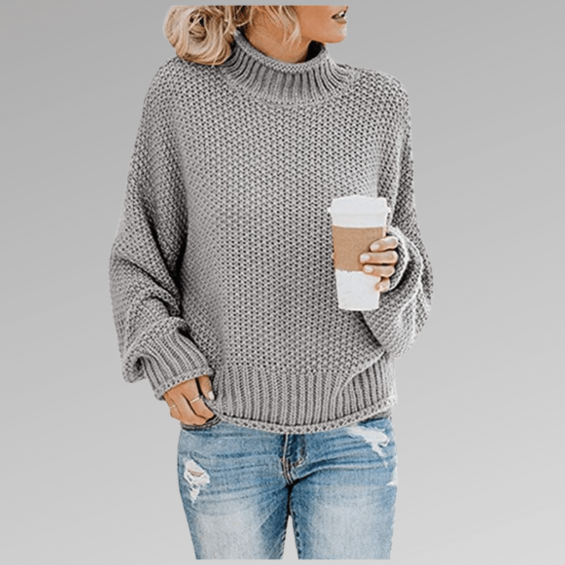 Lavinque Sweater Gris / S Pull Crème Oversize | Maille Épaisse | Chaud & Décontracté