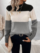 Lavinque Sweater Gris / S Pull Doux à Rayures Dégradée | | Élégant et Confortable