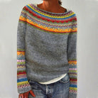 Lavinque Sweater Gris / S Pull en Laine | Motif Scandinave Coloré | Chaleur & Style