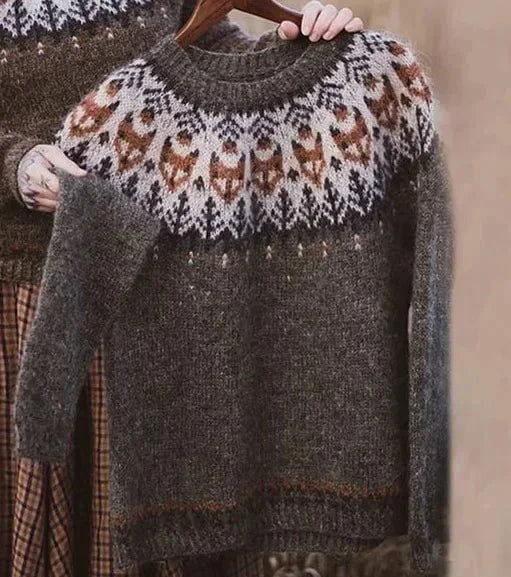 Lavinque Sweater Gris / S Pull Hiver Scandinave | Rose | Doux et Chaleureux