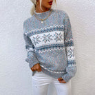Lavinque Sweater Gris / S Pull Hivernal | Motif Nordique | Chaleur et Élégance