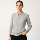 Lavinque Sweater Gris / S Pull Noir Zippé | Maille Côtelée | Élégant et Polyvalent