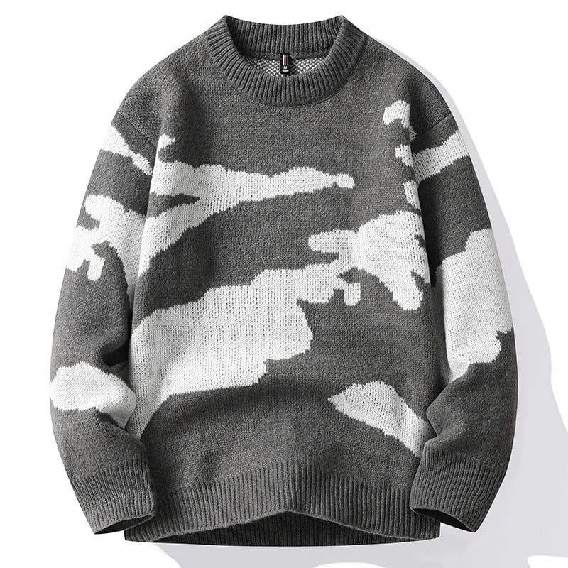 Lavinque Sweater Gris / S Pull Oversize Camouflage | Beige & Gris | Confort et Style Urbain