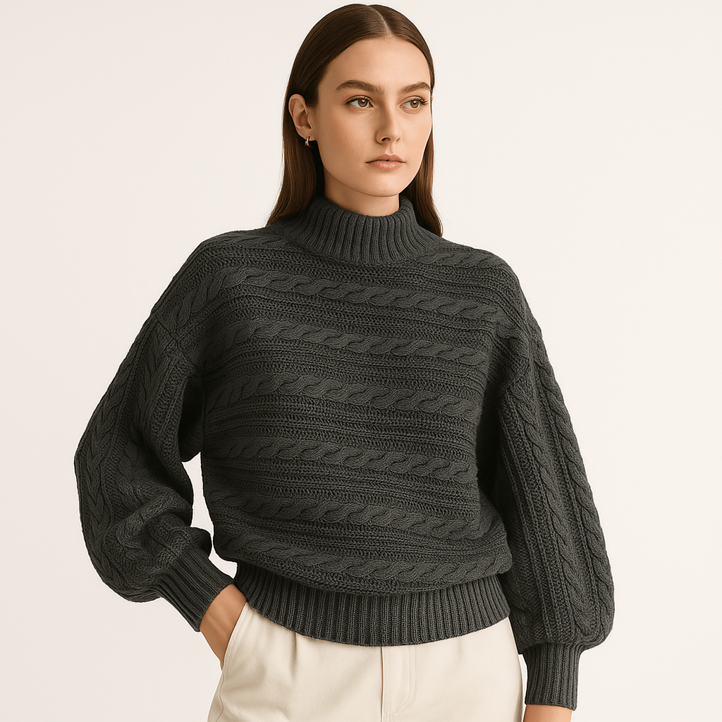 Lavinque Sweater Gris / XS Pull Torsadé Femme | Tricot Texturé | Coupe Ample Élégante