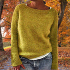 Lavinque Sweater Jaune / S Pull en maille douce col bateau | Pull | Chaleur et élégance naturelle