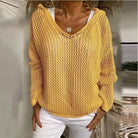 Lavinque Sweater Jaune / S Pull Maille Ajourée  | Léger et Tendance