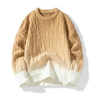 Lavinque Sweater Kaki / S Pull Dégradé Câble | Bleu Ciel & Blanc | Doux et Moderne
