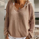 Lavinque Sweater Kaki / S Pull Maille Ajourée  | Léger et Tendance
