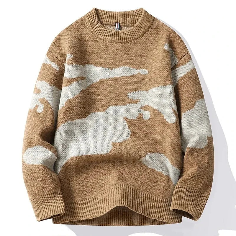 Lavinque Sweater Kaki / S Pull Oversize Camouflage | Beige & Gris | Confort et Style Urbain
