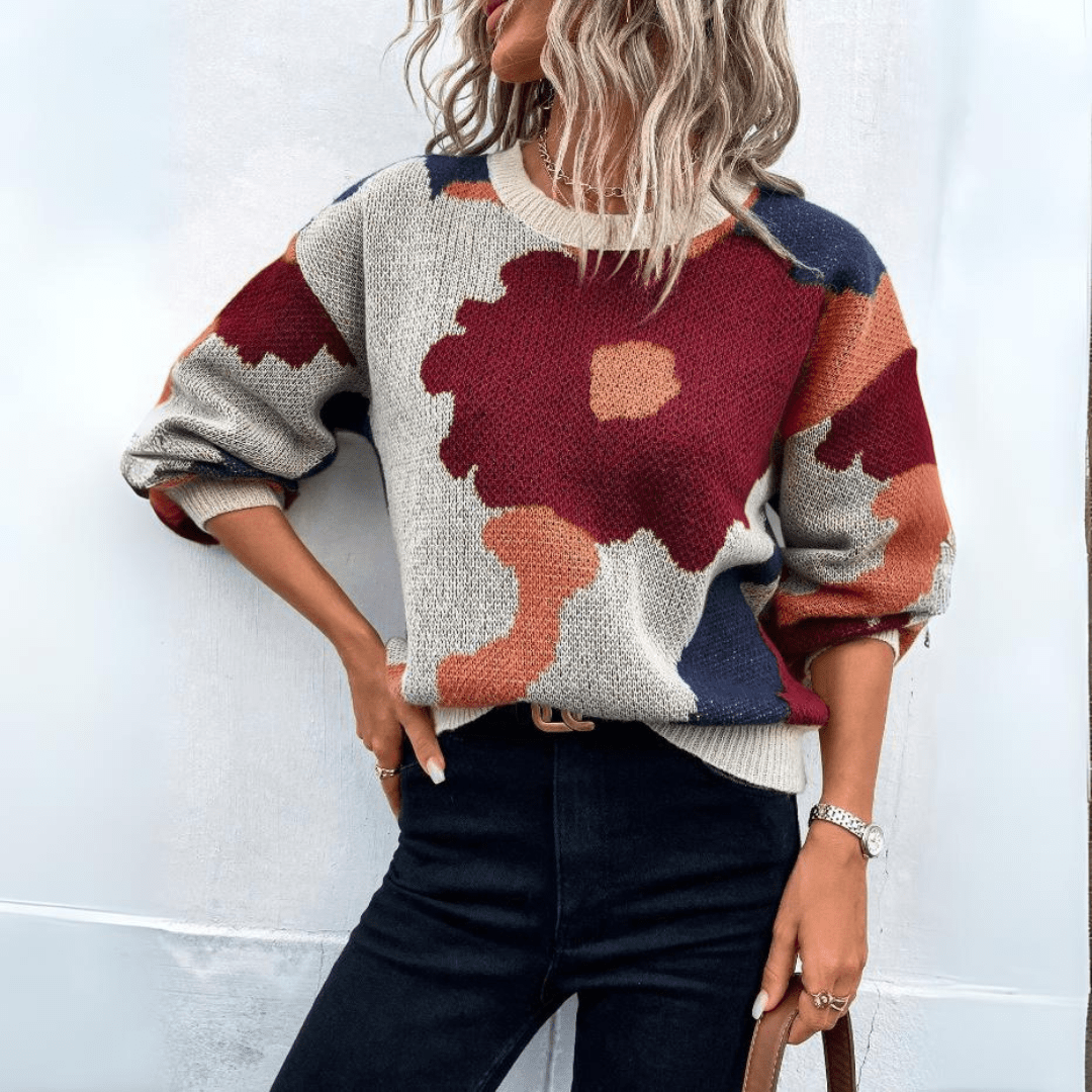 Lavinque Sweater Marron foncé / S Pull Graphique Coloré | Automne-Hiver | Style Tendance