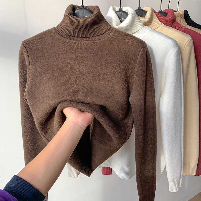 Lavinque Sweater Marron / S Pull Col Roulé Hiver | Doublure Chaude | Élégant et Confortable
