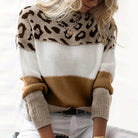 Lavinque Sweater Marron / S Pull Léopard Bicolore | Col Rond | Chaleureux et Tendance