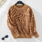 Lavinque Sweater Marron / S Pull Motif Zébré | Manches Longues | Style Tendance et Confort
