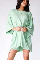 Lavinque Sweater Matcha à la menthe / S Robe Pull Oversize | Marron | Confort et Élégance Décontractée