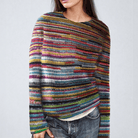 Lavinque Sweater Multicolore / S Pull Hivernal | Motifs Bohèmes | Chaleur et Style