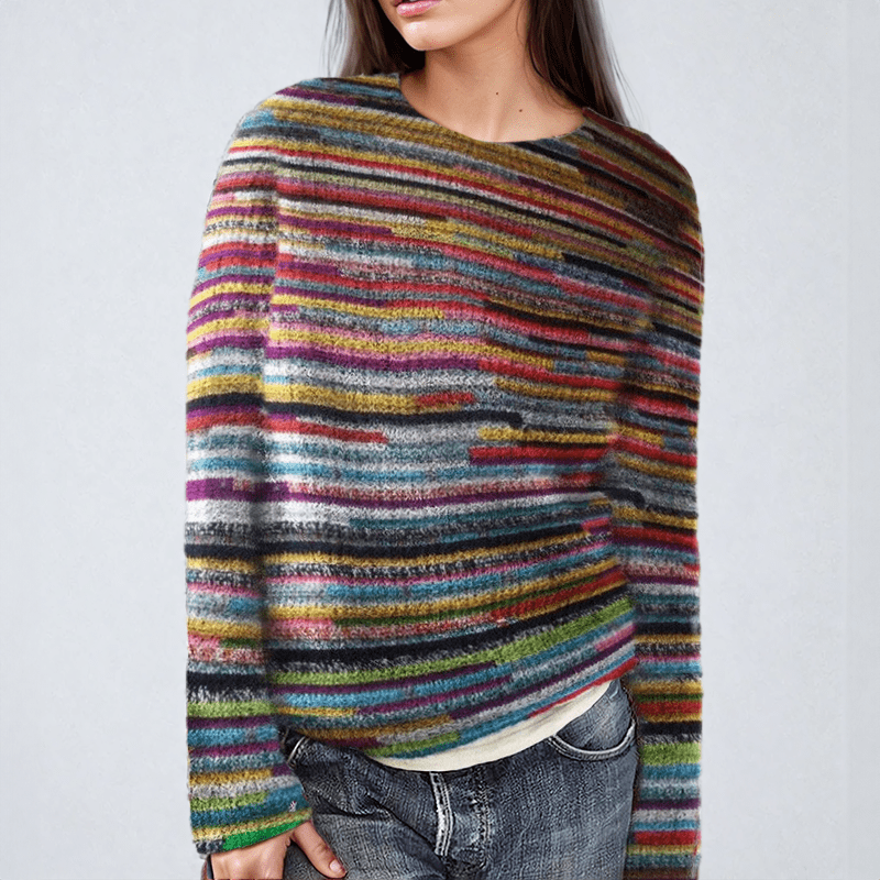 Lavinque Sweater Multicolore / S Pull Hivernal | Motifs Bohèmes | Chaleur et Style