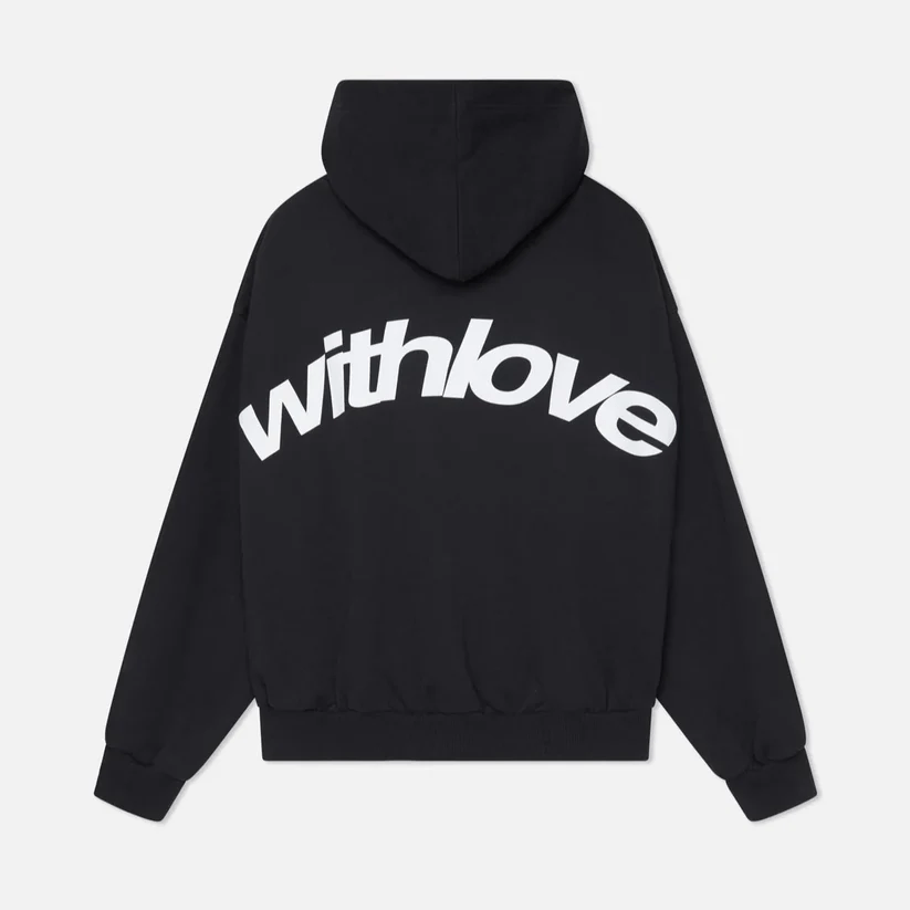 Lavinque Sweater Noir avec lettrage blanc / S Sweat à Capuche Oversize | Graphique | Confortable et Tendance
