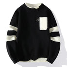 Lavinque Sweater Noir / S Pull Bicolore à Poche Contrastée | Crème & Gris | Moderne et Décontracté
