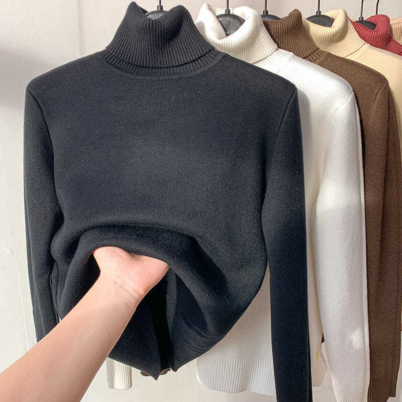 Lavinque Sweater Noir / S Pull Col Roulé Hiver | Doublure Chaude | Élégant et Confortable