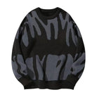 Lavinque Sweater Noir / S Pull Graphique Oversize | Noir & Gris Clair | Audacieux et Confortable