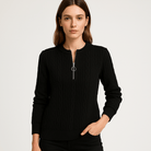 Lavinque Sweater Noir / S Pull Noir Zippé | Maille Côtelée | Élégant et Polyvalent