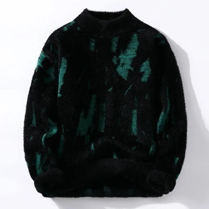 Lavinque Sweater Noir / S Pull Sherpa Graphique | Gris Moucheté | Ultra Douillet et Tendance