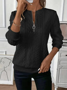 Lavinque Sweater Noir / S Pull zippé en maille torsadée | Jaune | Chaleureux et tendance