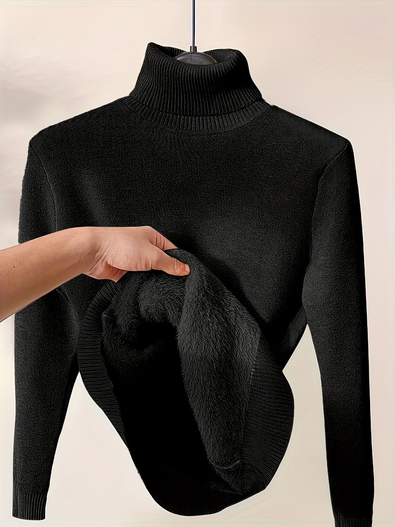 Lavinque Sweater Noir / XS Pull Col Roulé | Doublure Chaude | Élégance et Confort Hivernal