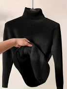 Lavinque Sweater Noir / XS Pull Col Roulé | Doublure Chaude | Élégance et Confort Hivernal
