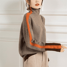Lavinque Sweater Orange / S Pull Col Montant | Maille Chaude | Élégant et Moderne