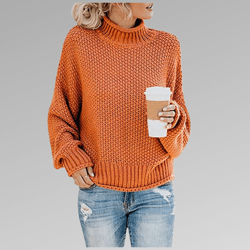 Lavinque Sweater Orange / S Pull Crème Oversize | Maille Épaisse | Chaud & Décontracté