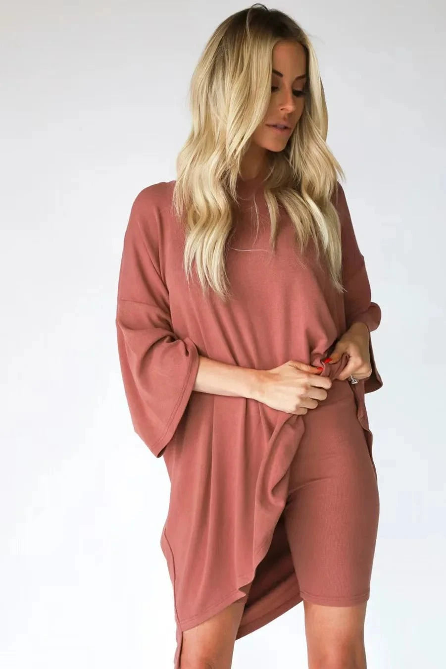 Lavinque Sweater Pêche / S Robe Pull Oversize | Marron | Confort et Élégance Décontractée
