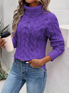 Lavinque Sweater Pourpre / S Pull Col Roulé en Maille | Hiver | Chaleur & Élégance