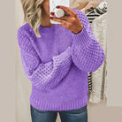 Lavinque Sweater Pourpre / S Pull en Maille | Chaud et Confortable | Manches Bouffantes