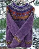 Lavinque Sweater Pourpre / S Pull Hiver Scandinave | Rose | Doux et Chaleureux