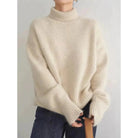 Lavinque Sweater Pull à Col Roulé Oversize | Beige Crème | Doux et Intemporel