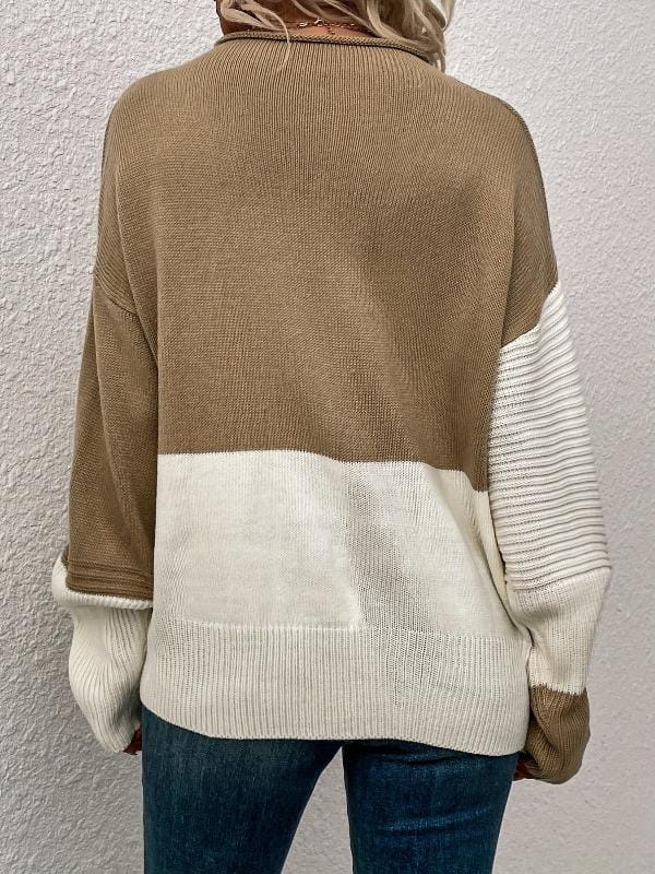Lavinque Sweater Pull bicolore en maille texturée | Pull | Chaleur et style moderne