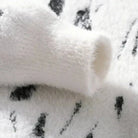 Lavinque Sweater Pull Blanc à Motif Pinceau Noir | Col Rond | Style Graphique & Moderne