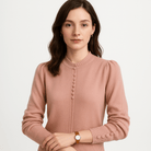 Lavinque Sweater Pull Boutonné Col Plissé | Élégant & Douillet | Détail Raffiné